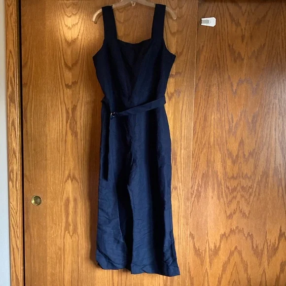 Brooks Brothers Navy Linen Jumpsuit, size 14 - Picture 4 of 9